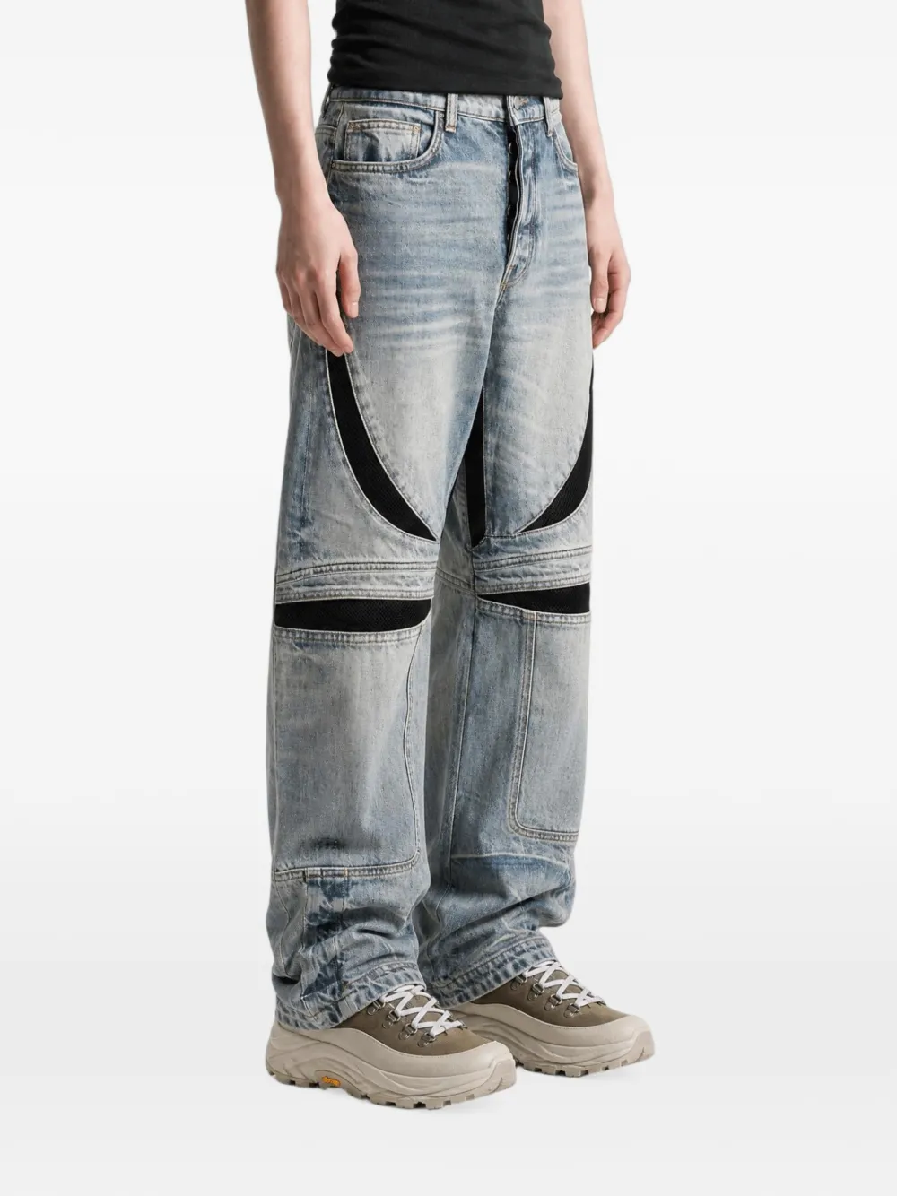 AMIRI Gerafelde jeans met vlakken Blauw