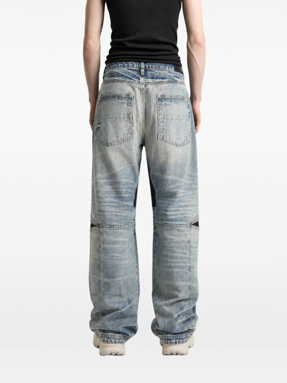 AMIRI Gerafelde jeans met vlakken Blauw