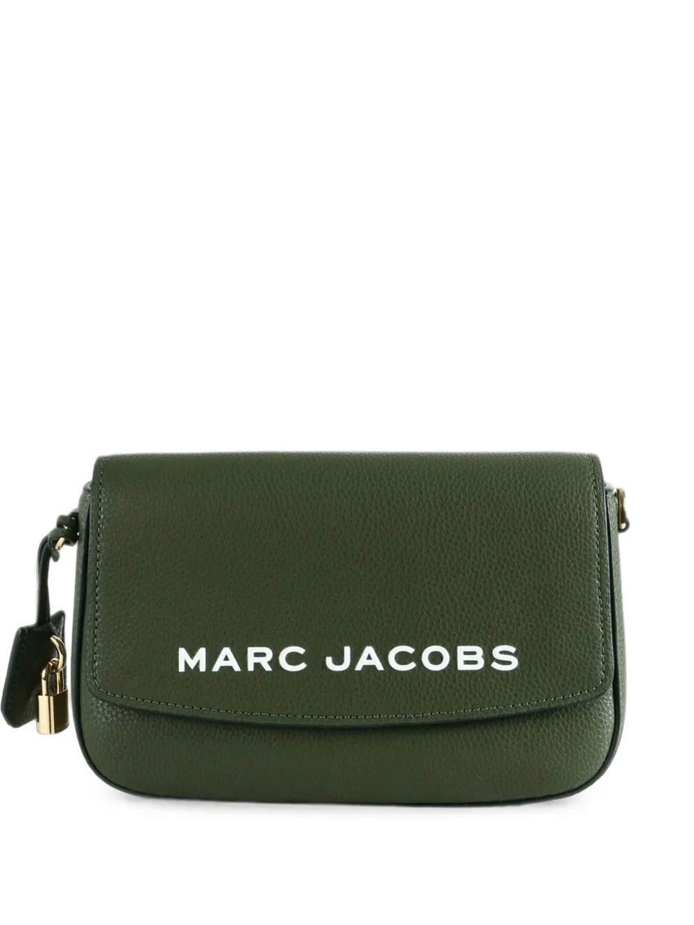 Marc Jacobs logo-print pebbled-leather clutch bag - Verde