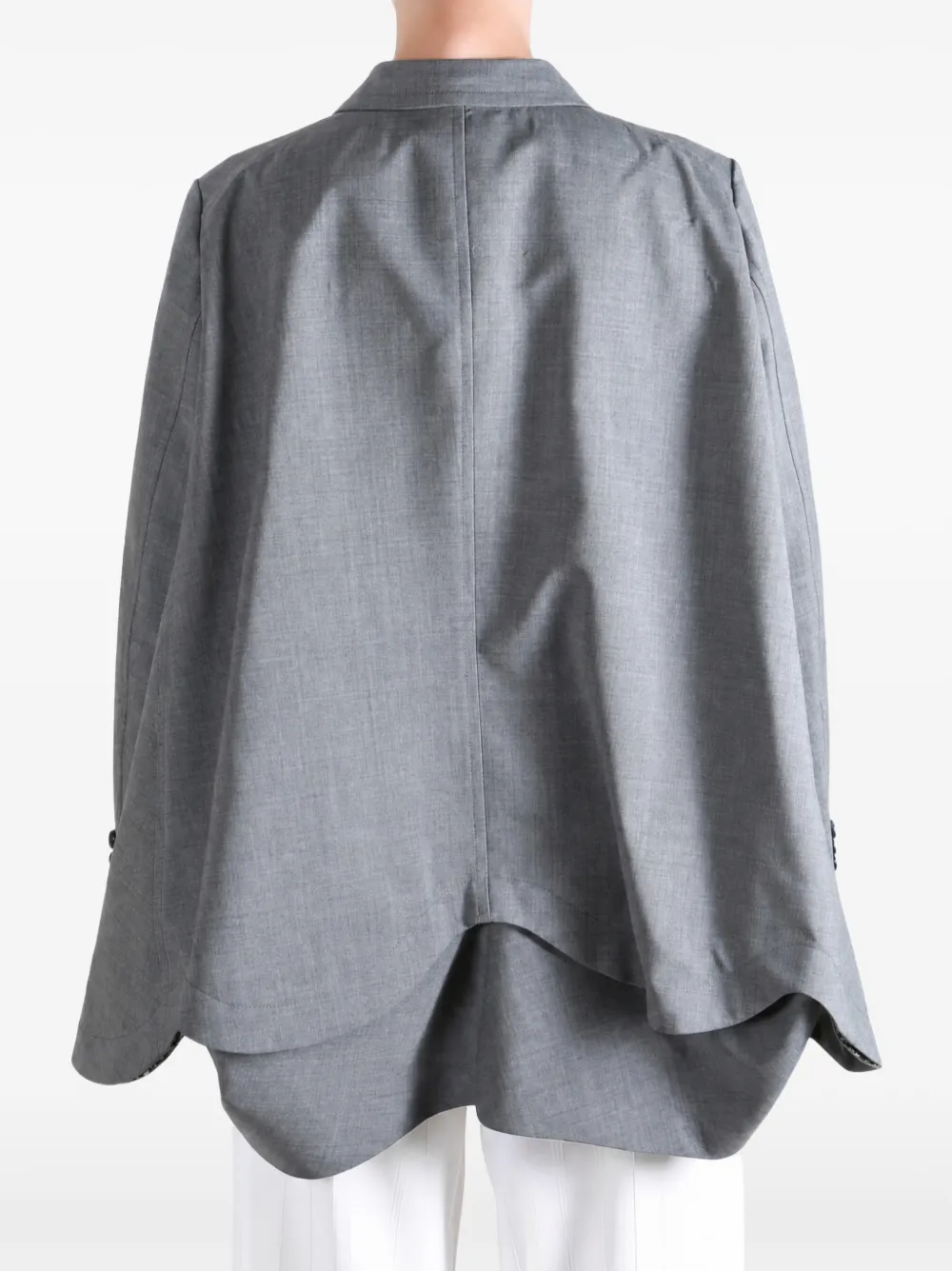 Comme des Garçons TAO Blazer met gelaagd effect en gekerfde revers Grijs