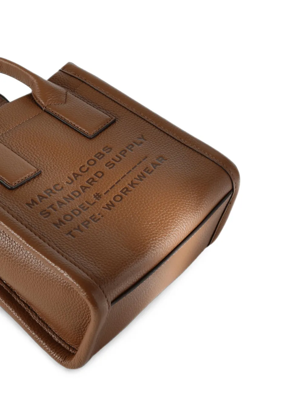 Marc Jacobs Schoudertas van bewerkte leer met logo-reliëf Bruin