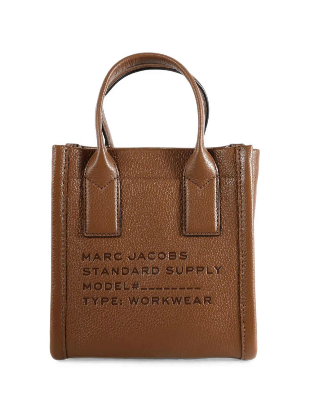 Marc Jacobs Schoudertas van bewerkte leer met logo-reliëf Bruin