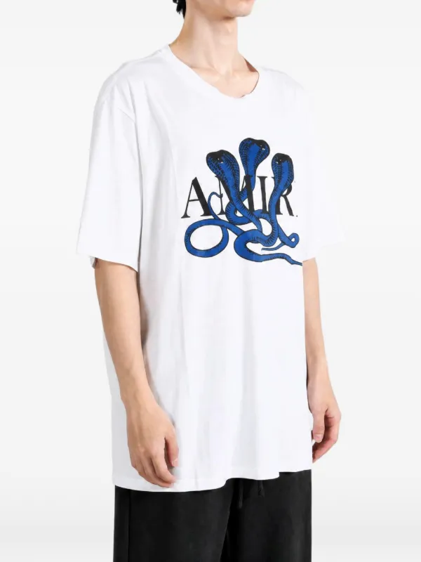 未使用 AMIRI コブラ刺繍 ビュー装飾 半袖Tシャツ　M AMIRI コブラプリント Tシャツ | ホワイト | FARFETCH JP