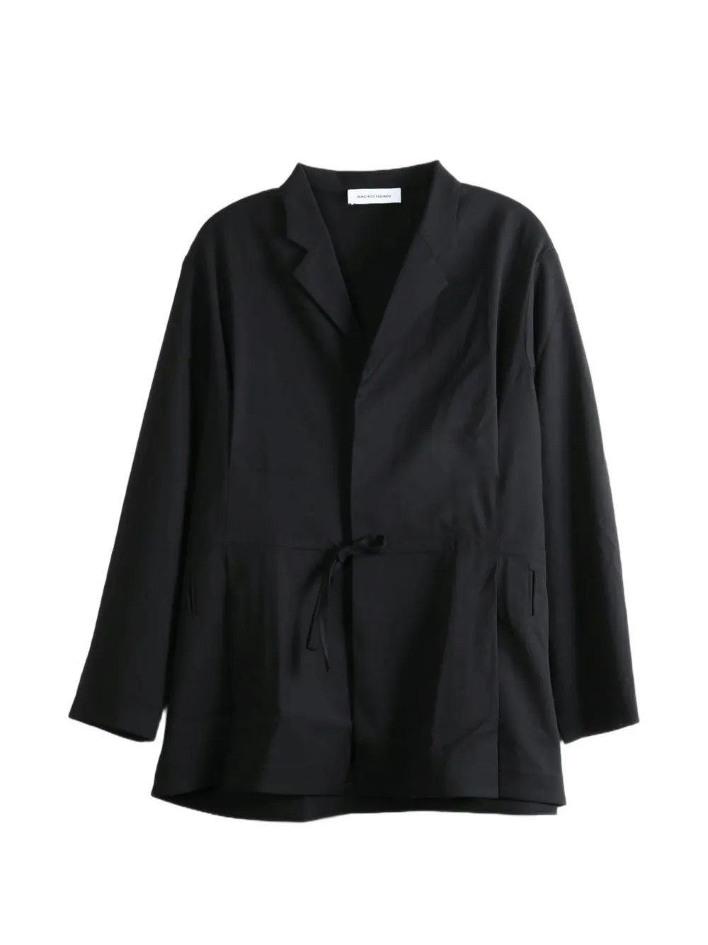 Kiko Kostadinov drawstring-waist notched-lapels jacket - Nero