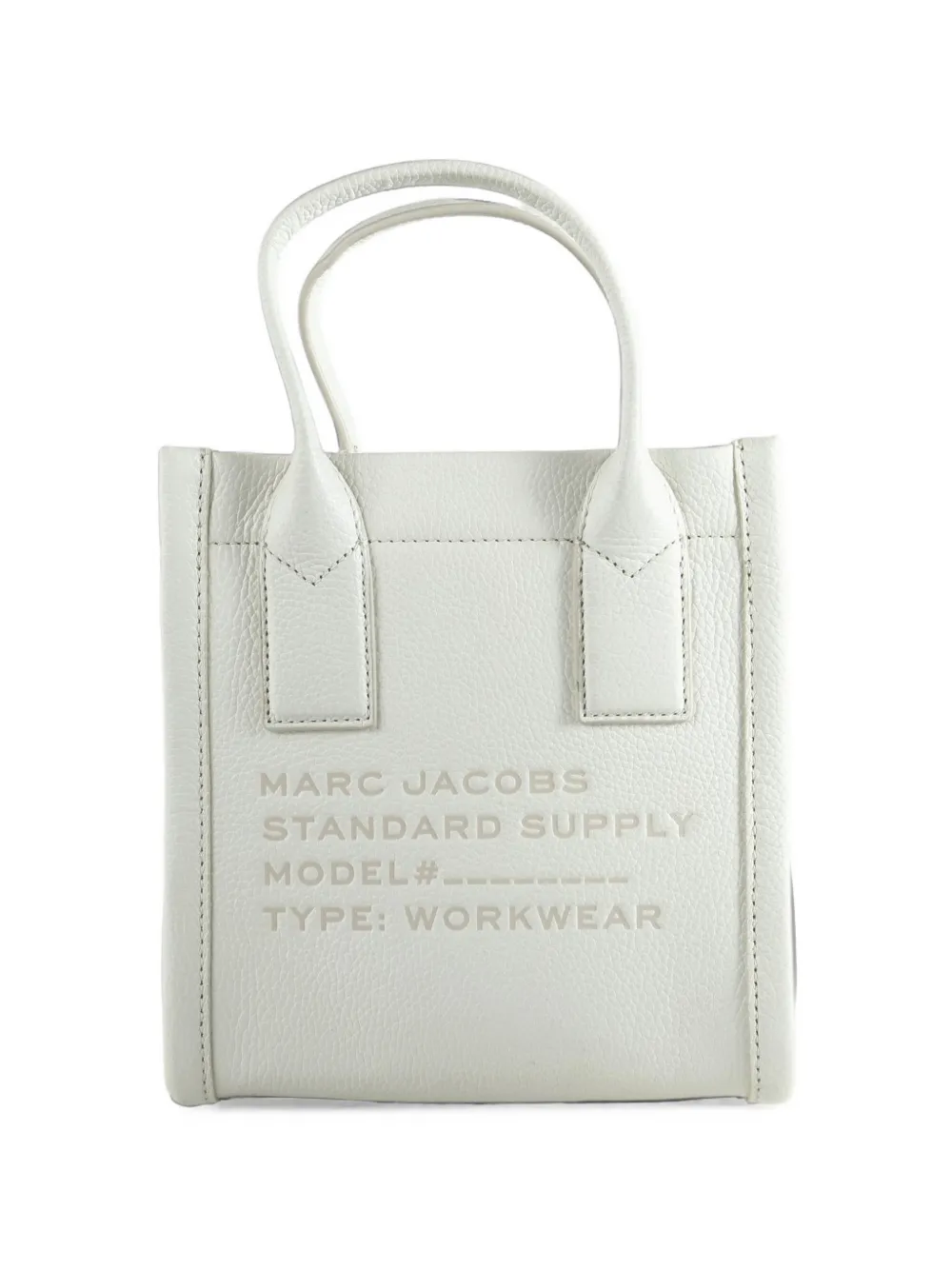 Marc Jacobs logo-embossed leather tote bag - Bianco