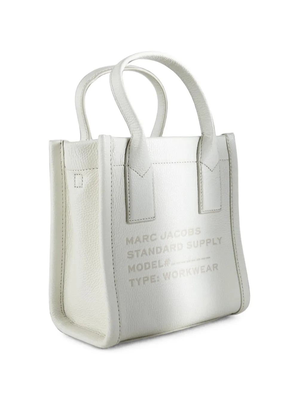 Marc Jacobs Leren shopper met logo-reliëf Wit
