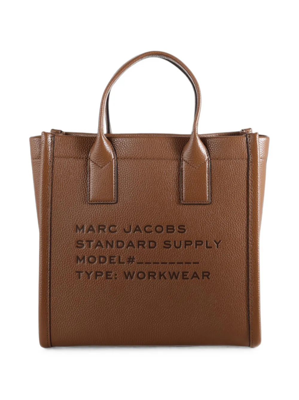 Marc Jacobs Schoudertas van bewerkte leer met logo-reliëf Bruin
