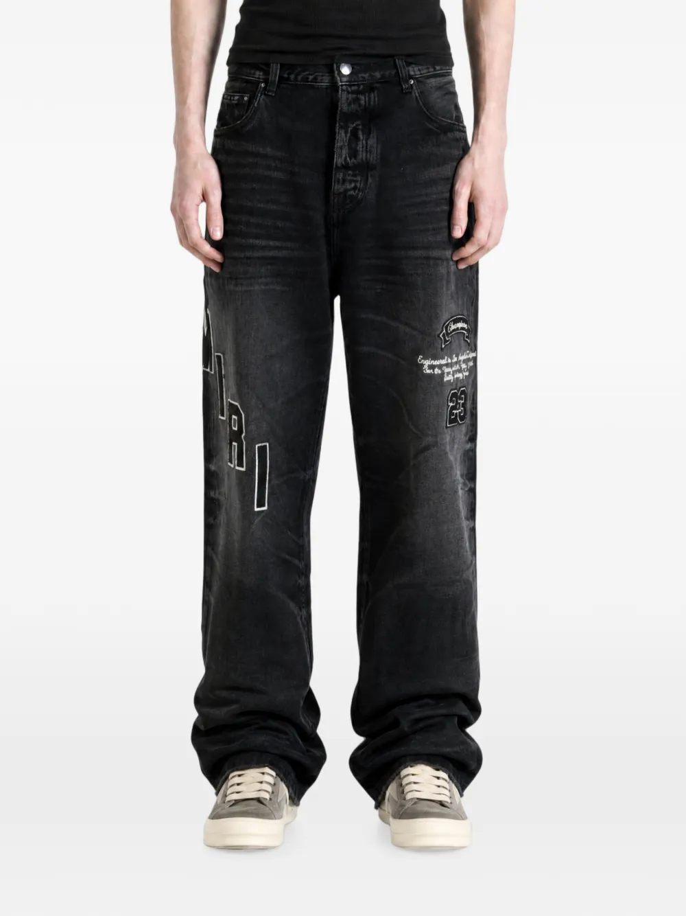 AMIRI Jeans met geborduurd logo Zwart
