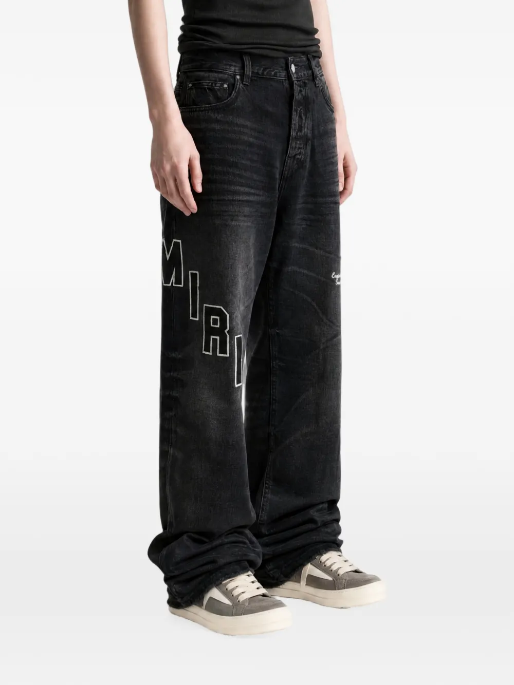 AMIRI Jeans met geborduurd logo Zwart
