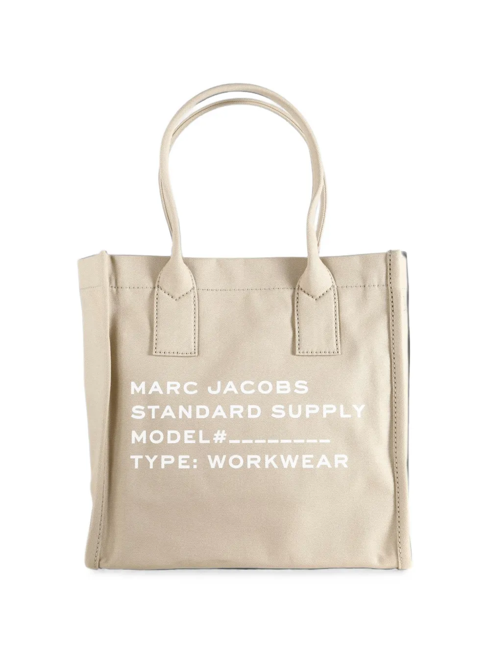 Marc Jacobs logo-print cotton tote bag Beige