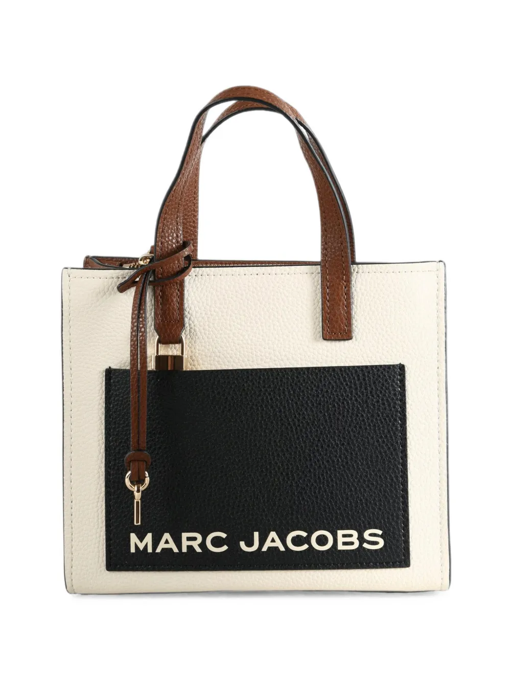 Marc Jacobs logo-print grained leather tote bag - Toni neutri