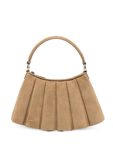 Lacoste small Lenglen pleated suede tote bag