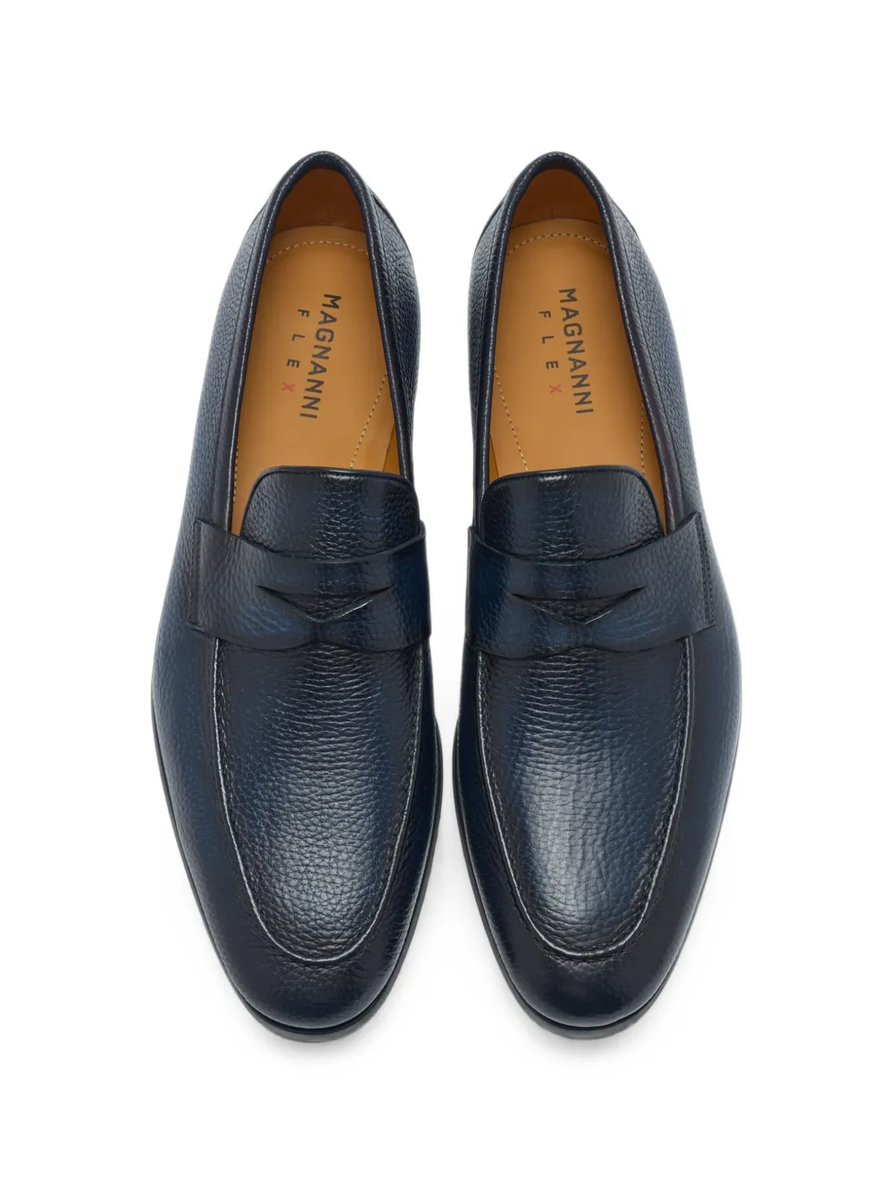 Magnanni Aston grainy leather loafers Blauw