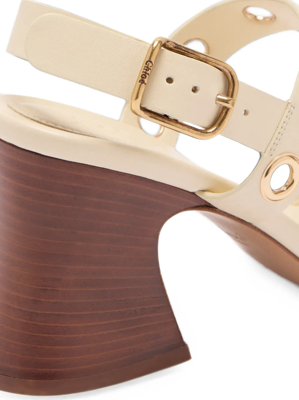 Chloé eyelet-embellished leather sandals Beige