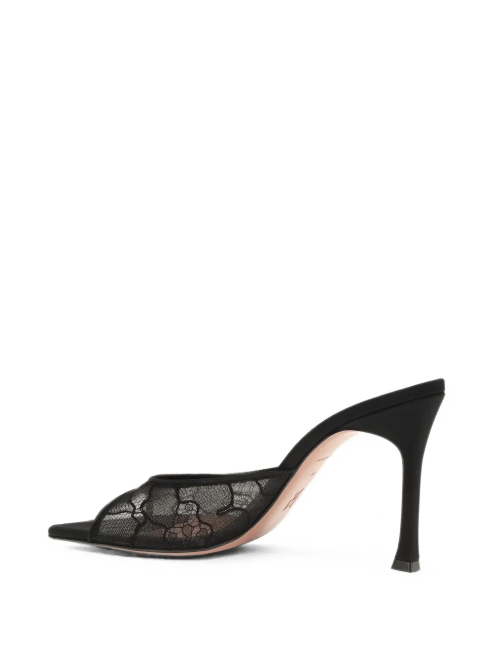 Amina Muaddi Alexa lace sandals Zwart
