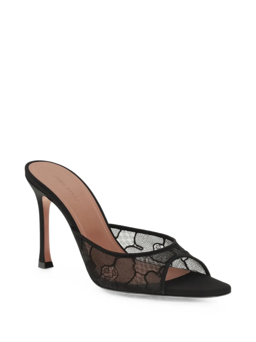 Amina Muaddi Alexa lace sandals Zwart