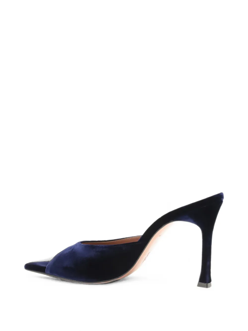 Amina Muaddi Alexa 95 velvet sandals Blauw