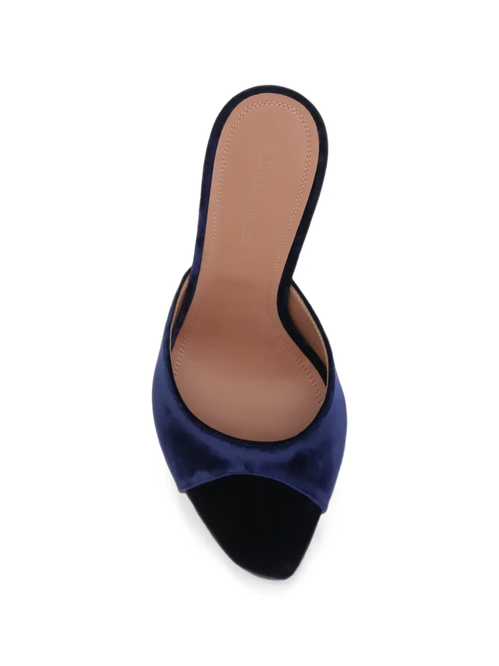 Amina Muaddi Alexa 95 velvet sandals Blauw