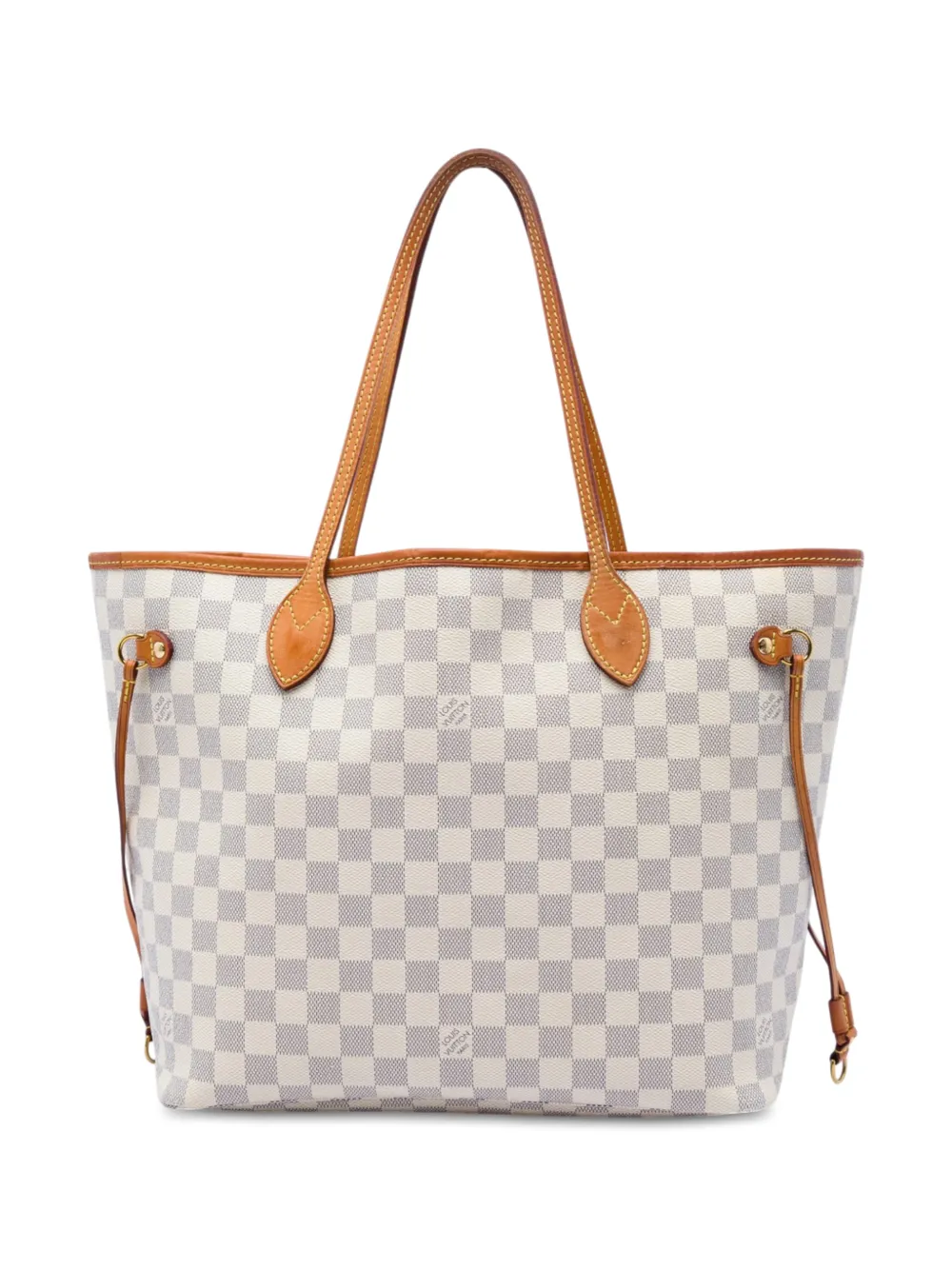 Louis Vuitton Pre-Owned Borsa tote Neverfull MM in tela Damier Azur 2019 - Bianco