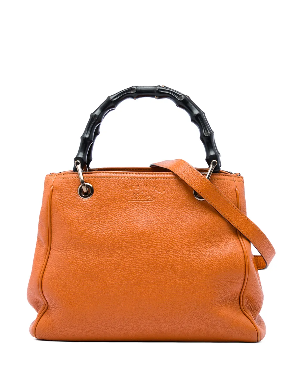 Gucci Pre-Owned 2016-2026 Small Calfskin Bamboo Shopper satchel - Arancione