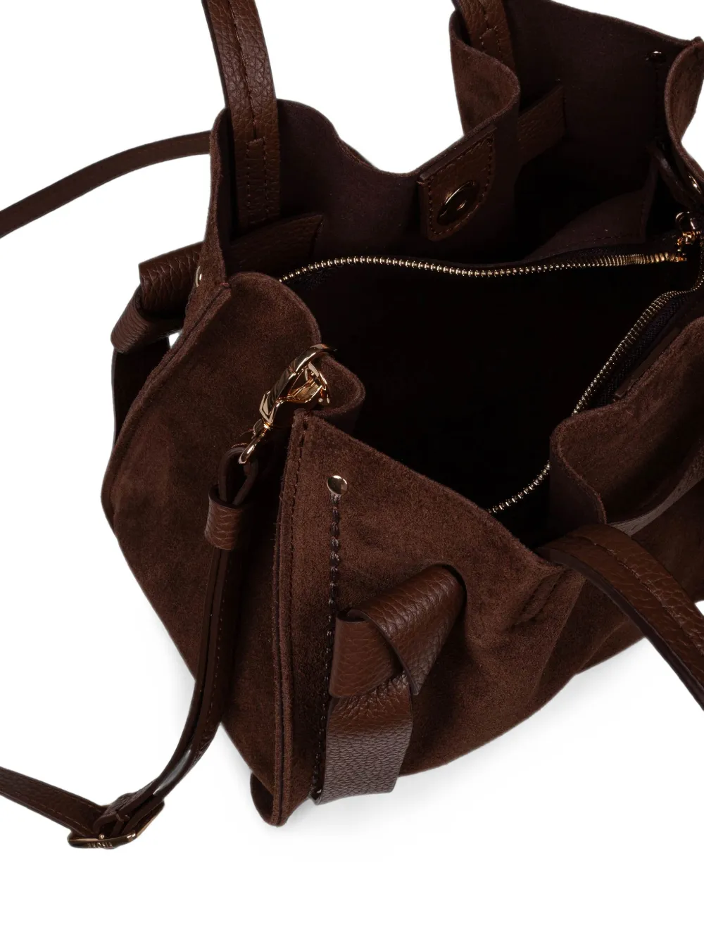 VISONA` Kleine Vittoria suède shopper Bruin