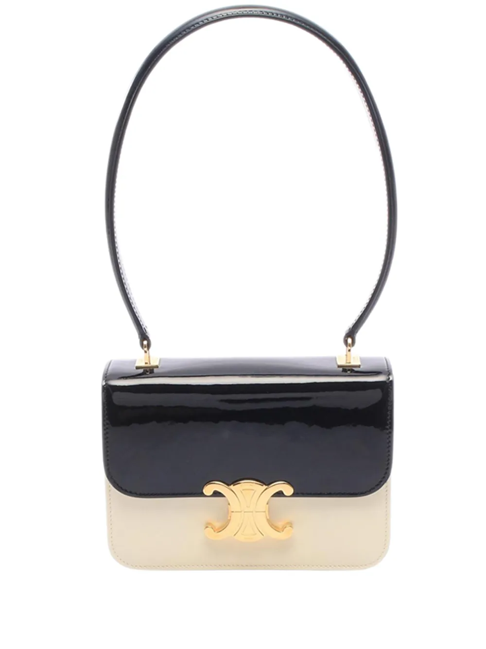 Celine Pre-Owned Borsa a mano Garance Teen bicolore in pelle verniciata 2000-2026 - Nero