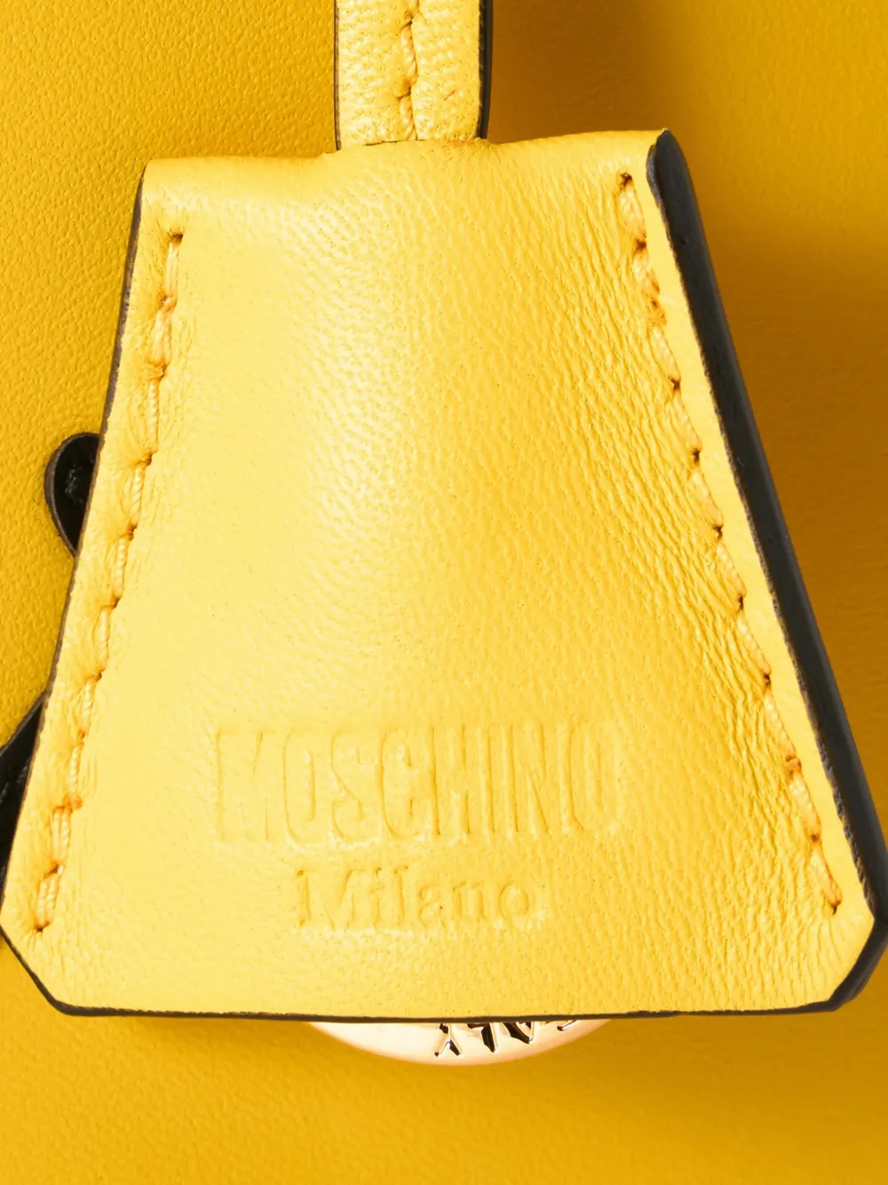 Moschino Smiley leren shopper Geel