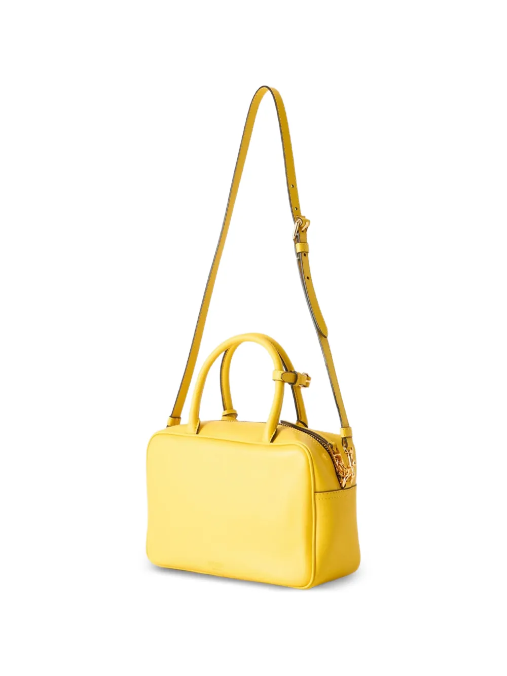 Moschino Smiley leren shopper Geel