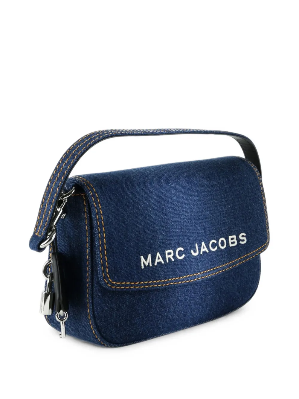 Marc Jacobs Schoudertas met sierstiksels en logo-print Blauw