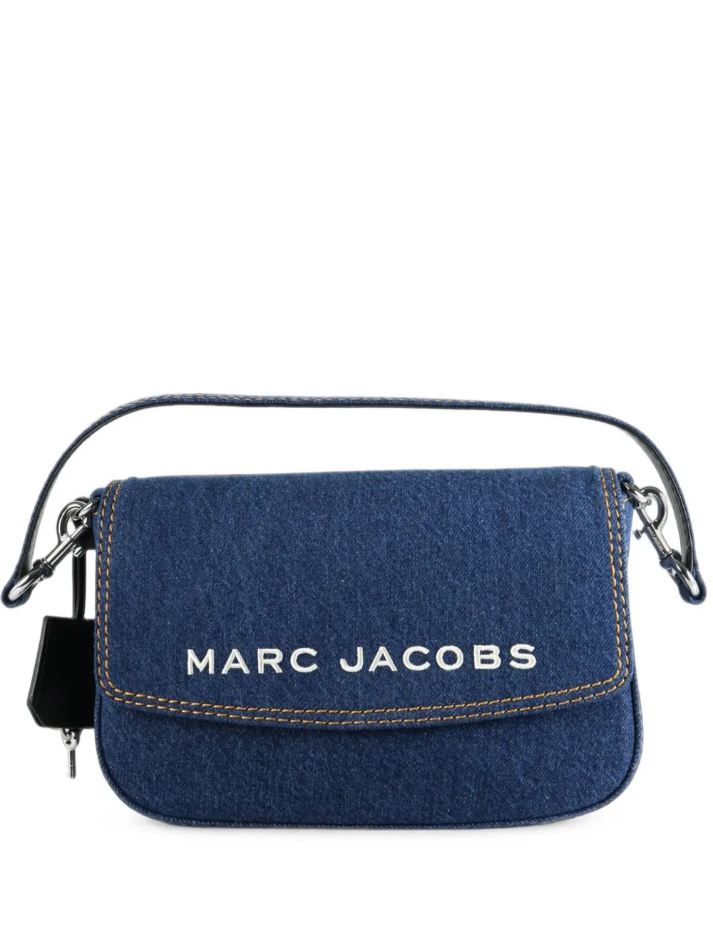 Marc Jacobs logo-print top-stitch shoulder bag - Blu