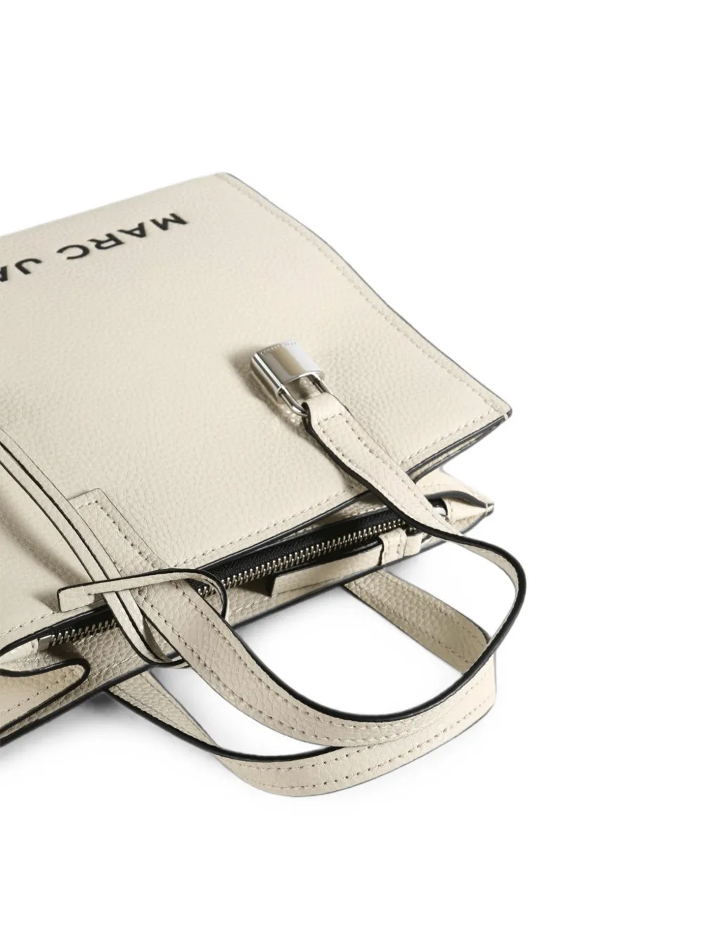 Marc Jacobs Leren shopper met logoprint Beige