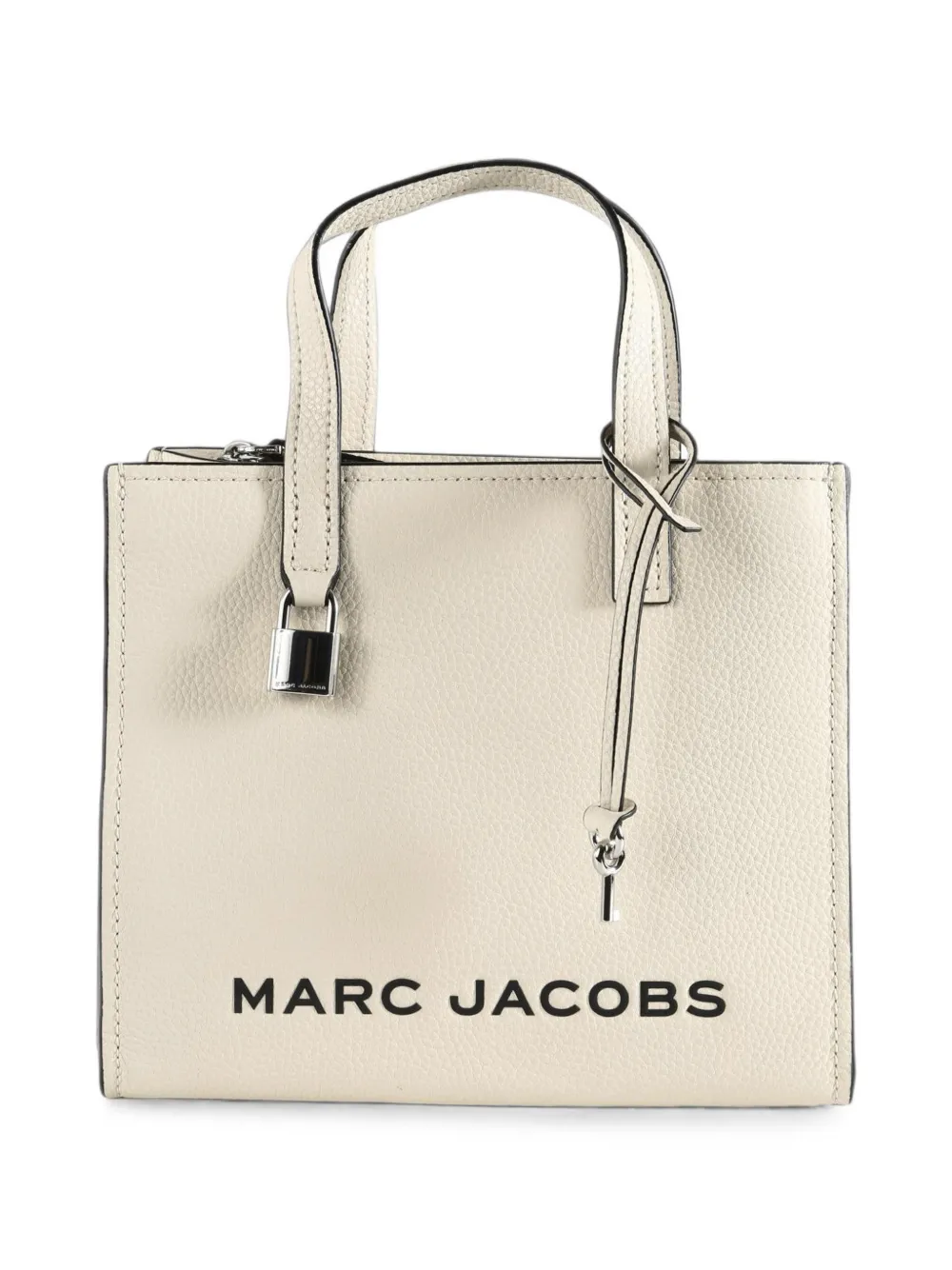 Marc Jacobs logo-print grained-leather tote bag - Toni neutri