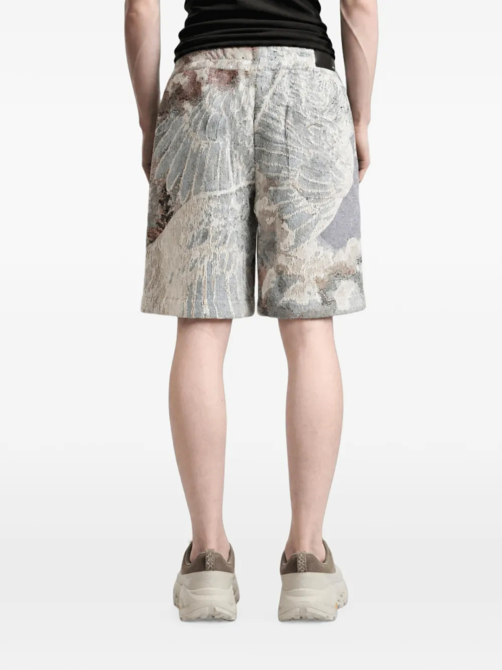 AMIRI Shorts met trekkoord en tapijt-print Beige
