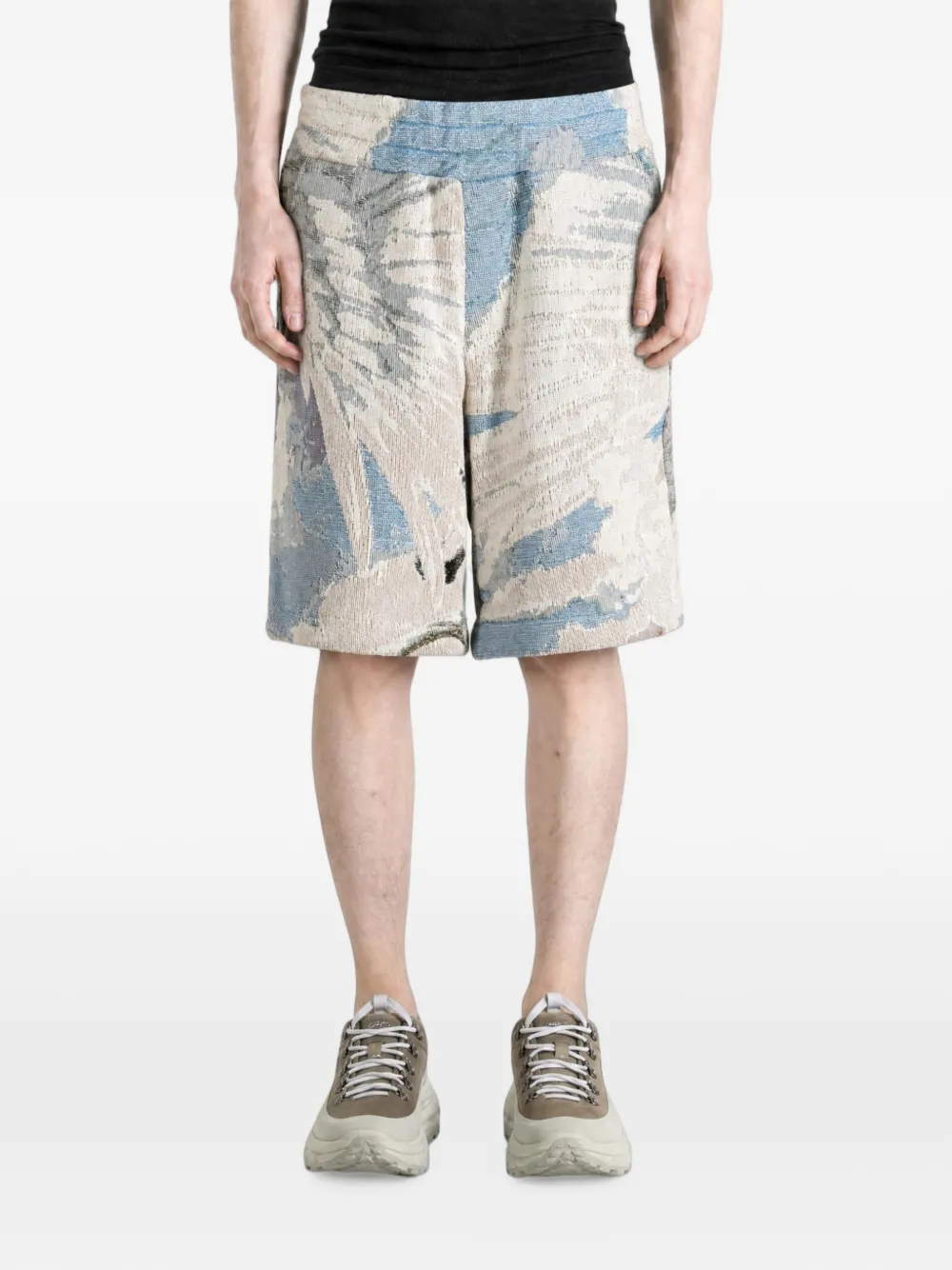 AMIRI Shorts met trekkoord en tapijt-print Beige