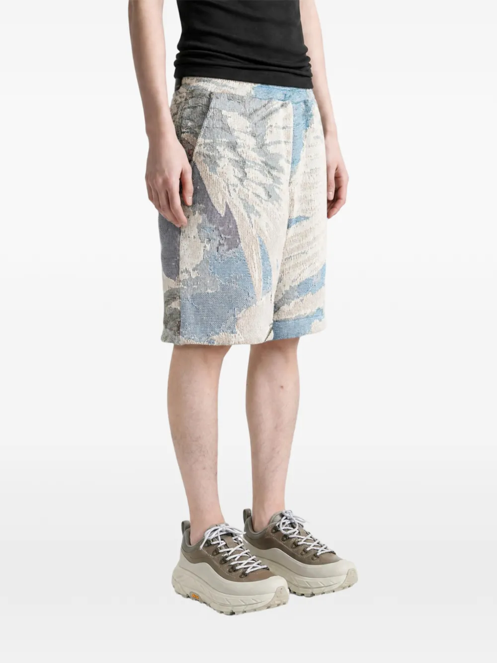 AMIRI Shorts met trekkoord en tapijt-print Beige