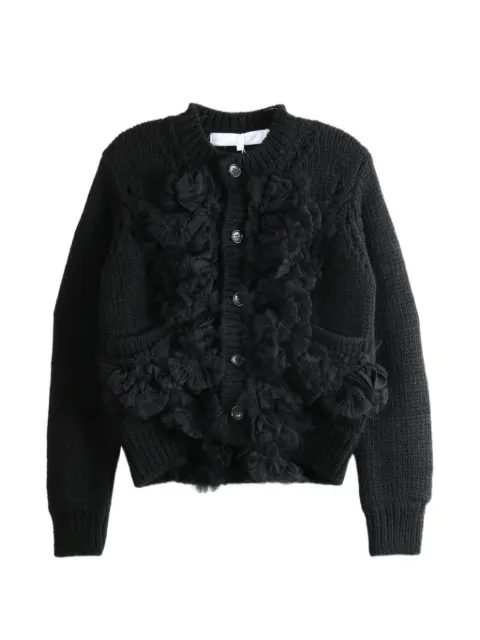Comme des Garçons TAO ruffle-trimmed chunky-knit cardigan