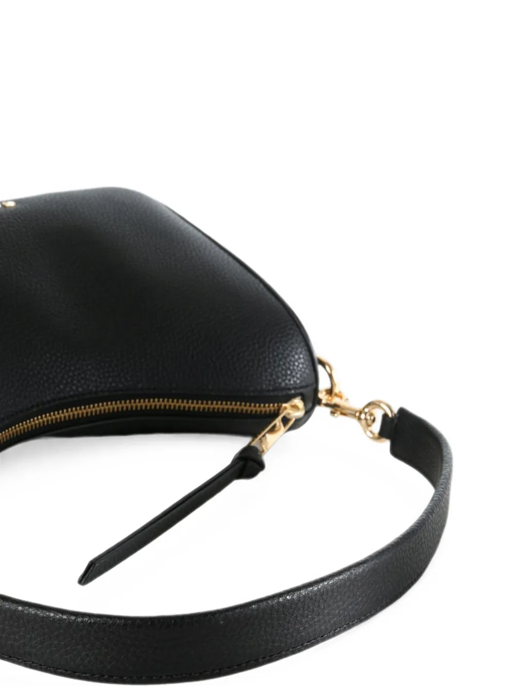 Marc Jacobs Leren schoudertas met nerfstructuur en logo-print Zwart