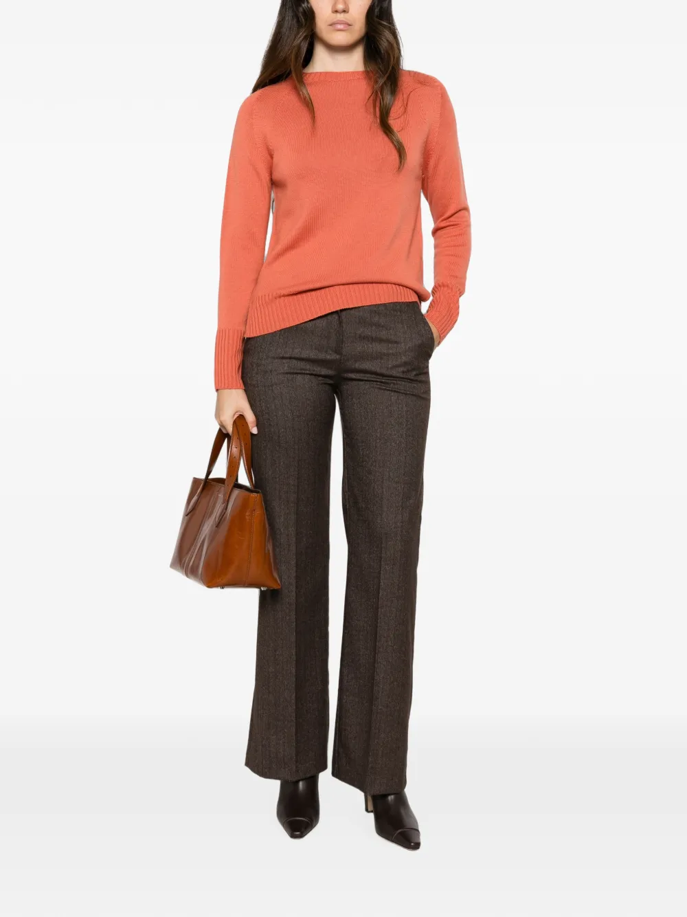 VELA SHOP raglan-sleeve ribbed-trim sweater