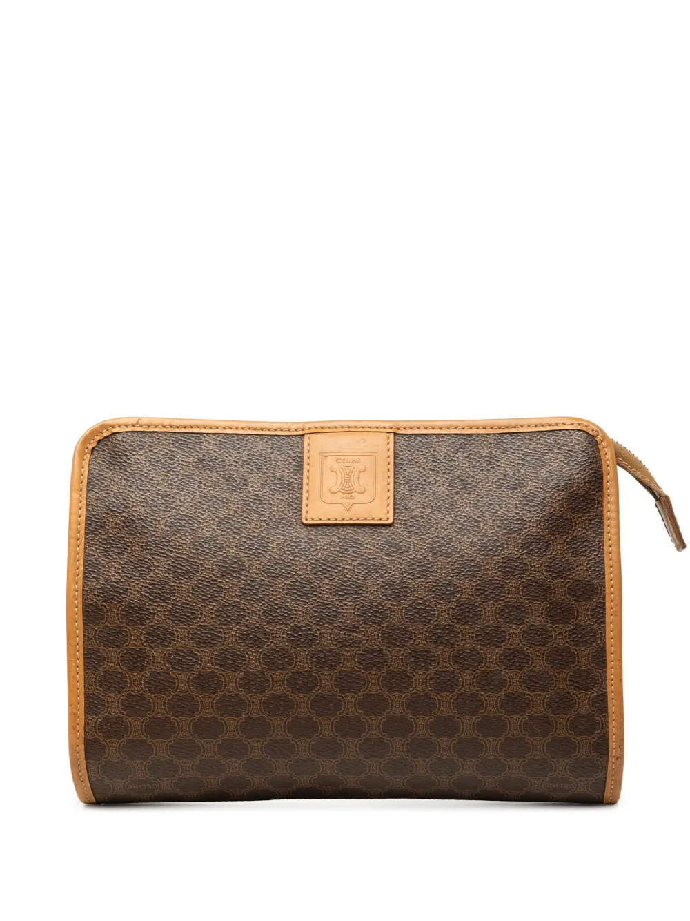 Celine Pre-Owned Clutch Macadam in tela cerata 1980-1990 - Marrone