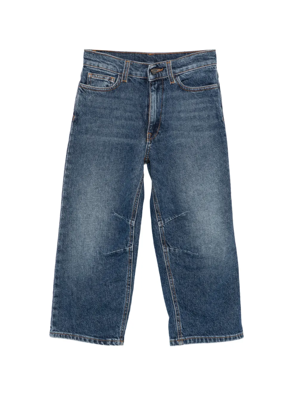 Palm Angels Kids logo-embroidered paneled jeans - Blu