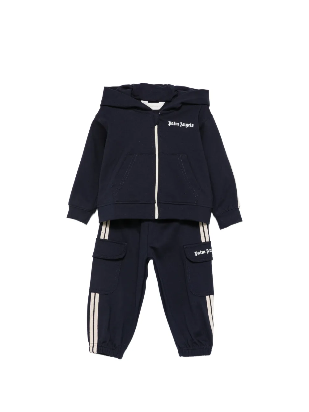 Palm Angels Kids logo-print side-stripe tracksuit - Blu