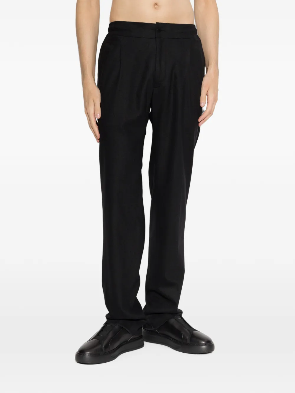 Kiton elasticated-waistband trousers Zwart