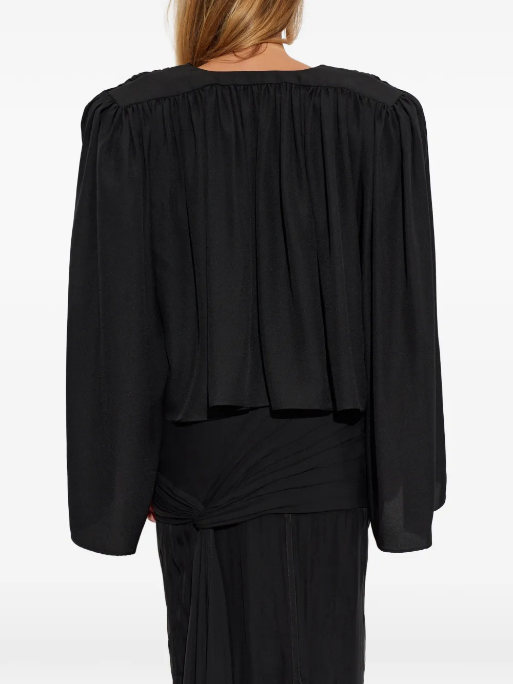 Valentino Garavani Gesmockt cropped vest Zwart