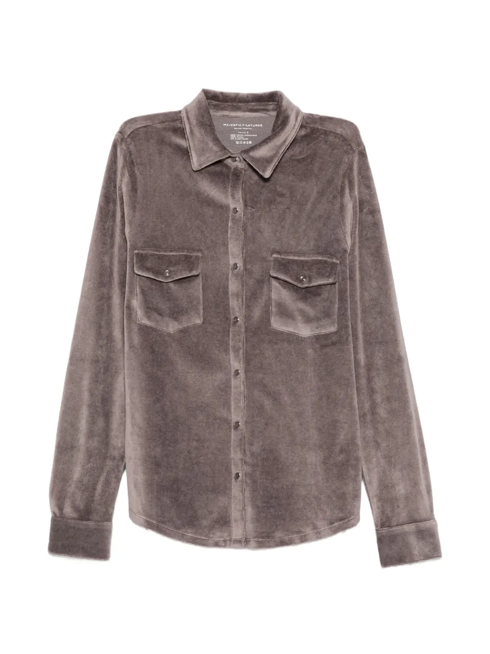 Majestic Filatures velour-effect flap-pocket shirt