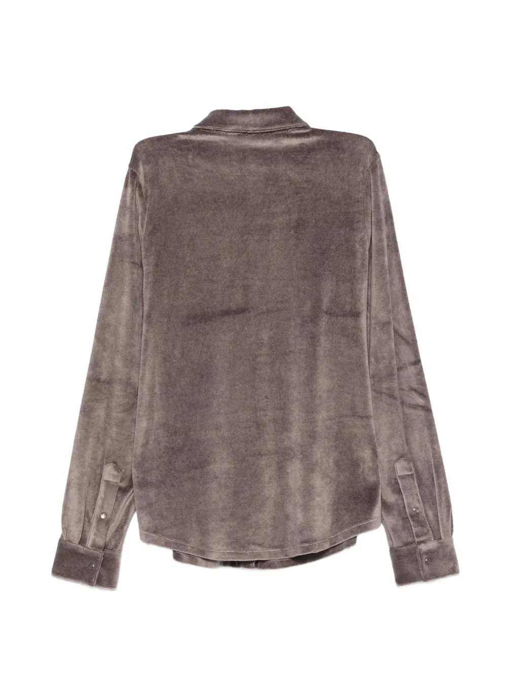 Majestic Filatures Blouse met klepzak en fluweel-effect Grijs