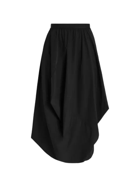 High Topple draped asymmetric midi skirt