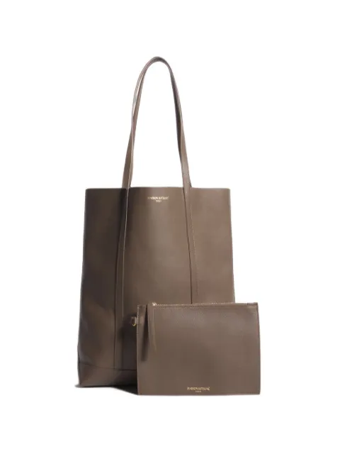Maison Kitsuné logo-print leather tote bag
