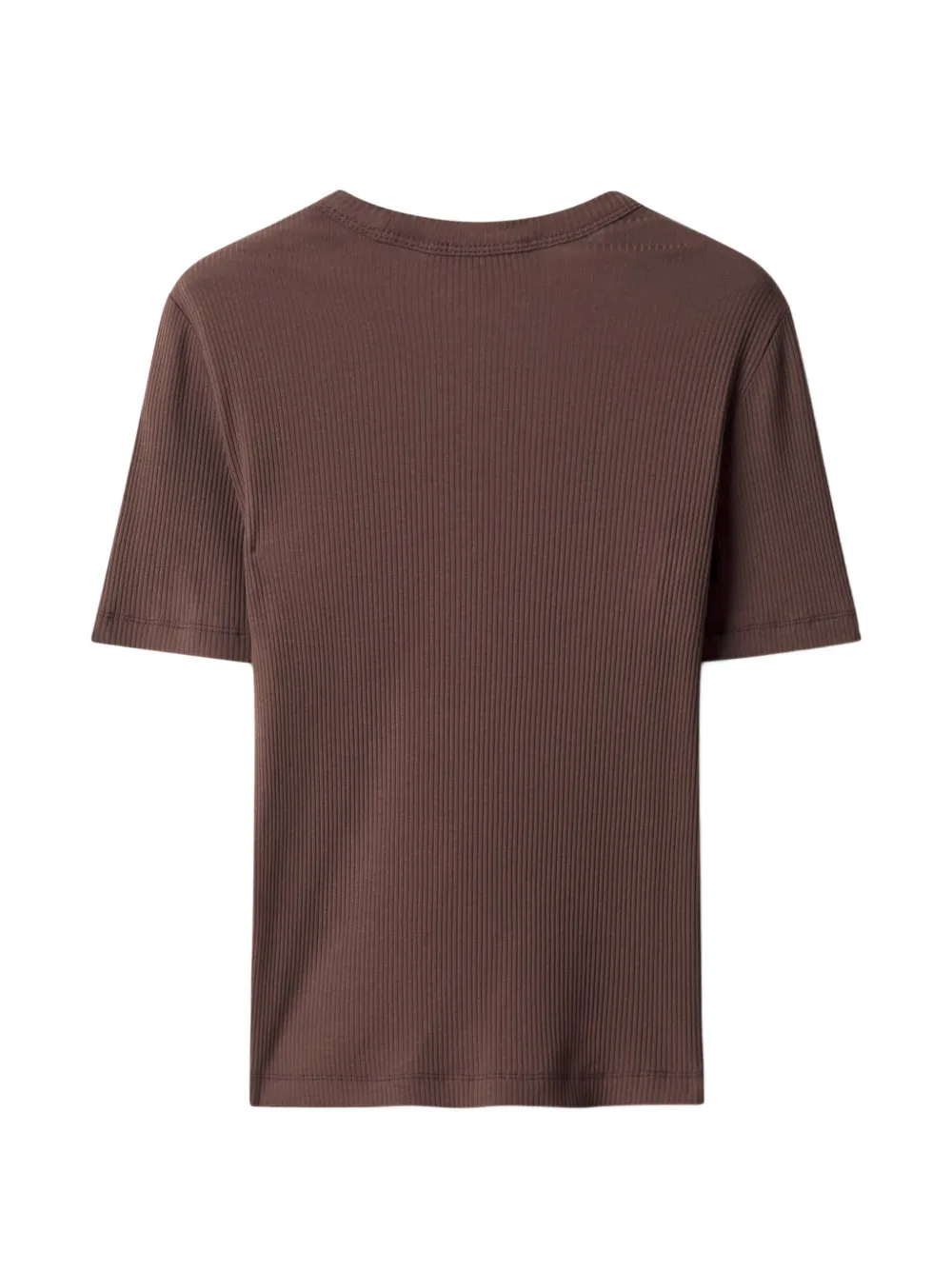 Maison Kitsuné Baby Fox geribbeld T-shirt met geborduurd logo Bruin