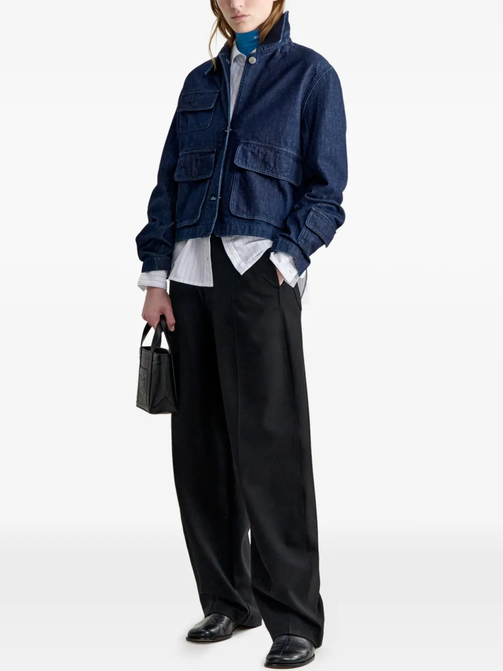 Maison Kitsuné Denim Barn mini-jack Blauw