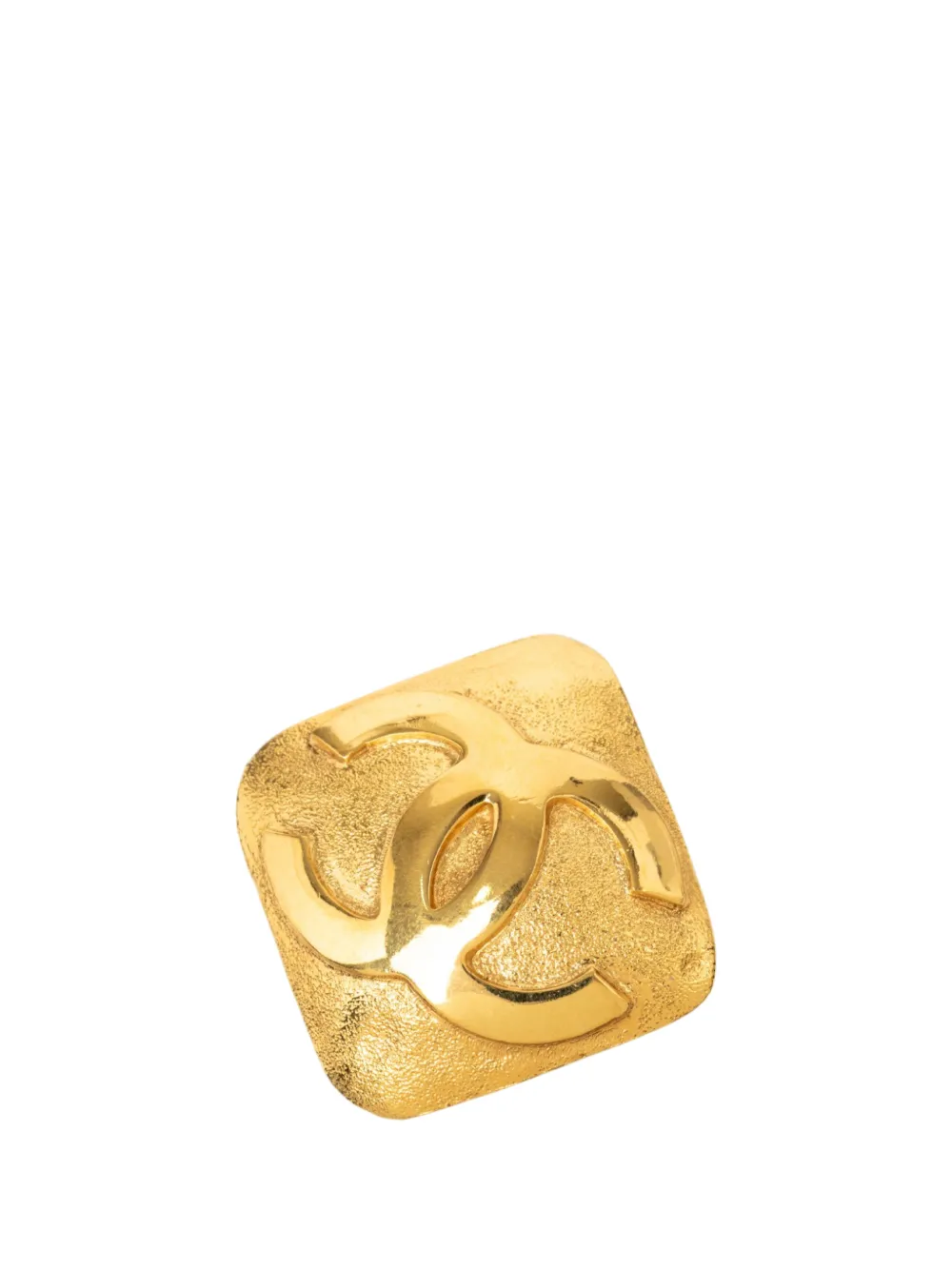 CHANEL Pre-Owned 1980-1990 CC Gold Plated Diamond Brooch costume brooch - Oro